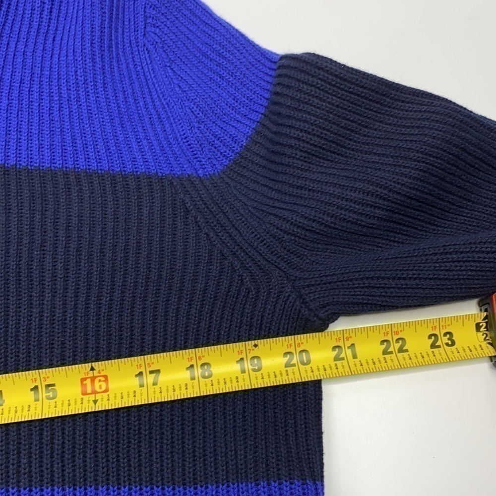 Express Blue Striped Cowl Neck Cotton Sweater NWT - Picture 5 of 7